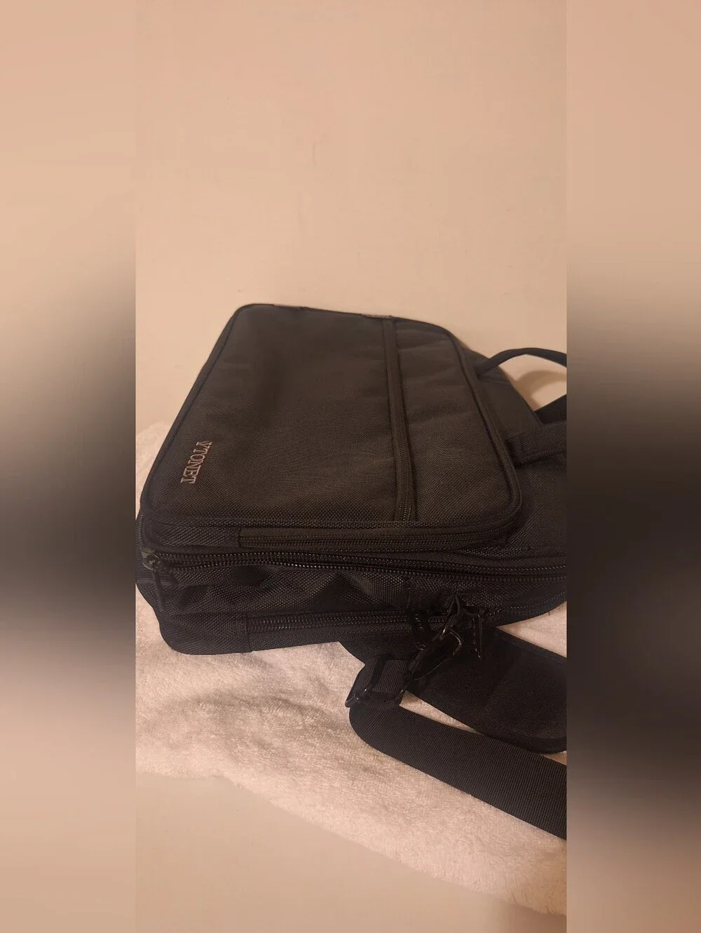 YTONET Black Men's Laptop Briefcase with Shoulder Strap